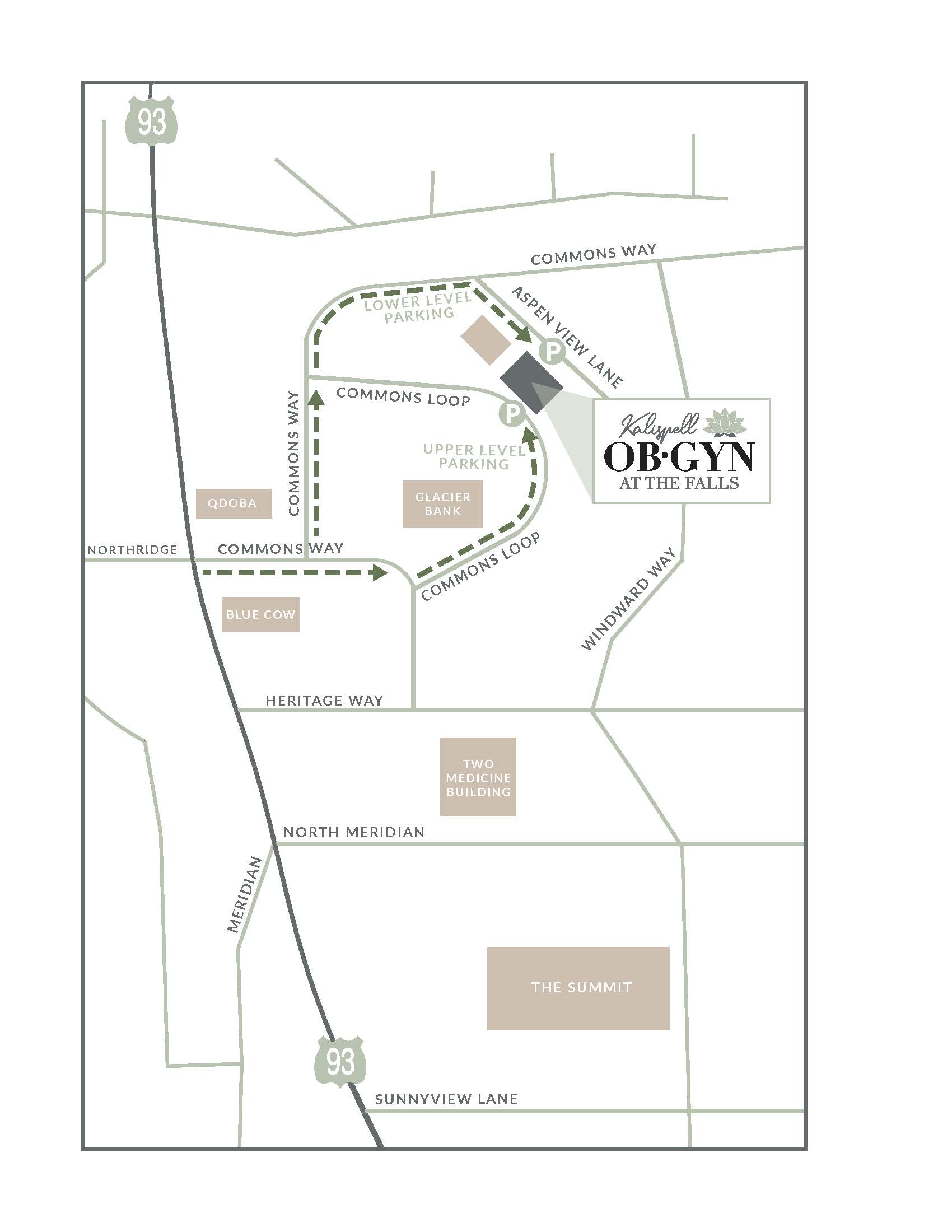 Kalispell OB-GYN Map Kalispell OB-GYN Map